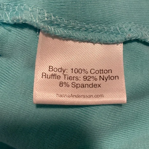 Hanna Andersson Cotton Blue Turquoise Tiered Ruffle Tank Dress Size US Size 10 - Picture 7 of 8